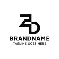 Letters ZD Monogram Logo Set, suitable for any business with DZ or ZD initials vector