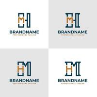 Elegant Letters HM and MH Monogram Logo, suitable for business with MH or HM initials vector