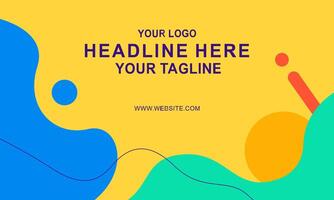 Gradient geometric pattern horizontal banner vector