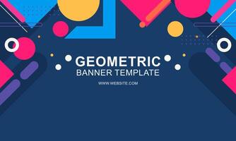 Gradient geometric pattern horizontal banner vector