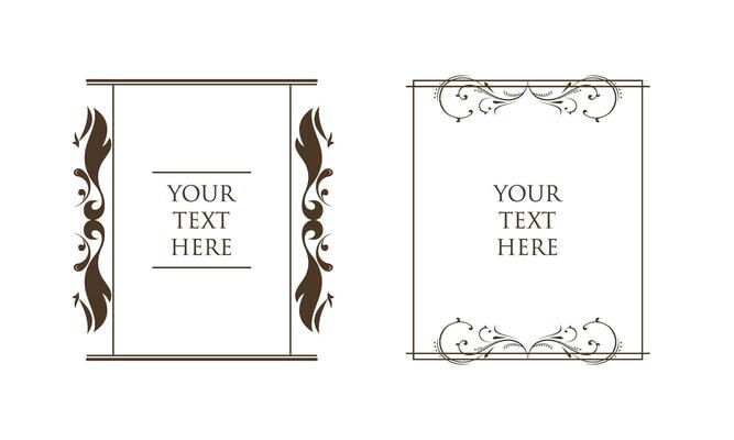 Decorative vintage frames and border. Floral ornament.