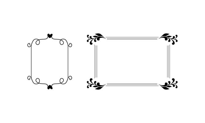 Decorative vintage frames and border. Floral ornament.