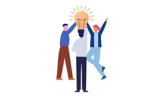 Work under brilliant idea, brainstorming, finding solution concept vector