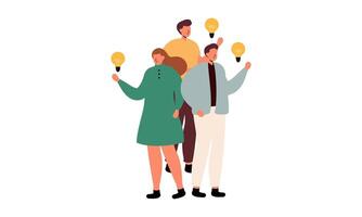 Work under brilliant idea, brainstorming, finding solution concept vector