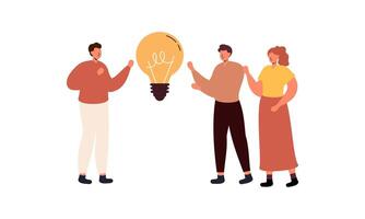 Work under brilliant idea, brainstorming, finding solution concept vector