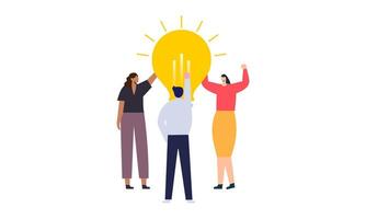 Work under brilliant idea, brainstorming, finding solution concept vector