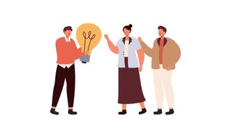 Work under brilliant idea, brainstorming, finding solution concept vector