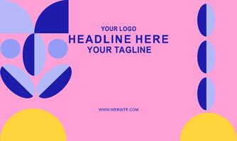 Gradient geometric pattern horizontal banner vector