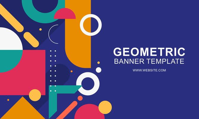 Gradient geometric pattern horizontal banner