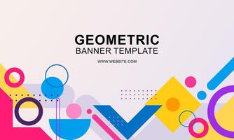 Gradient geometric pattern horizontal banner vector