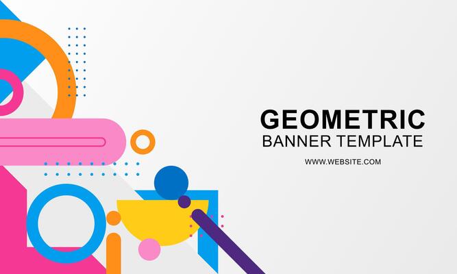 Gradient geometric pattern horizontal banner