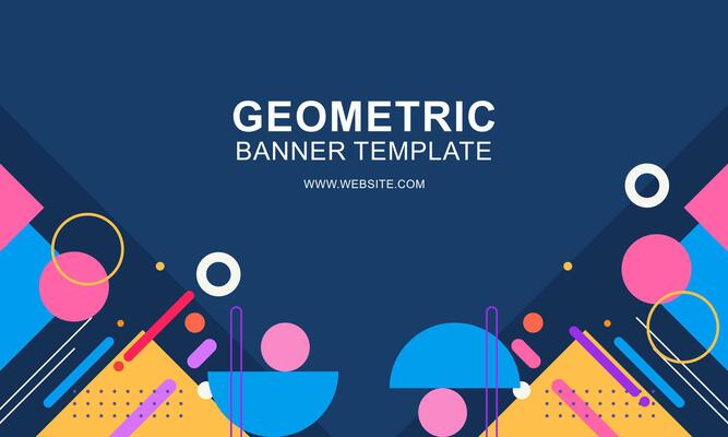Gradient geometric pattern horizontal banner