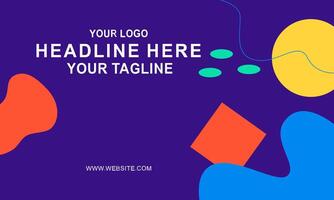Gradient geometric pattern horizontal banner vector