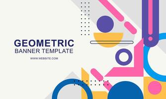 Gradient geometric pattern horizontal banner vector