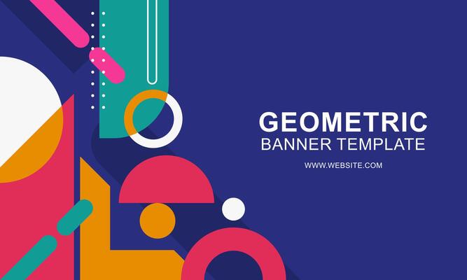 Gradient geometric pattern horizontal banner