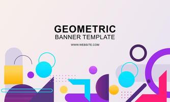 Gradient geometric pattern horizontal banner vector