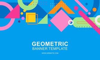 Gradient geometric pattern horizontal banner vector