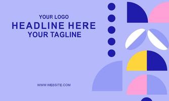 Gradient geometric pattern horizontal banner vector
