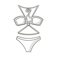 Summer swimsuit with metal circle halter top vector