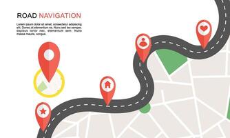 Navigation concept with pin pointer illustration vector