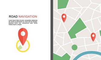 Navigation concept with pin pointer illustration vector