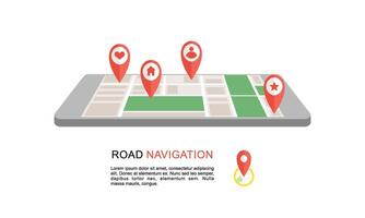 Navigation concept with pin pointer illustration vector