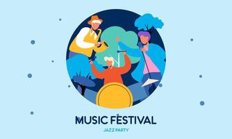 Posters for a summer live music festival or jazz party vector