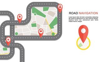 Navigation concept with pin pointer illustration vector