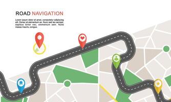 Navigation concept with pin pointer illustration vector