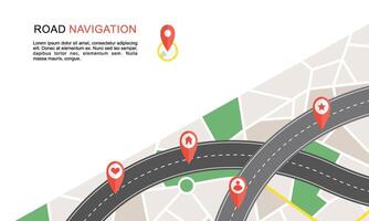 Navigation concept with pin pointer illustration vector