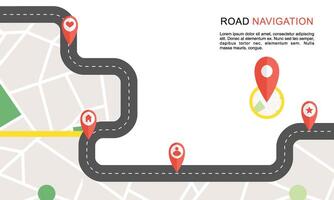 Navigation concept with pin pointer illustration vector