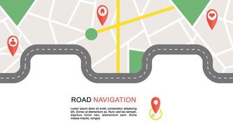 Navigation concept with pin pointer illustration vector