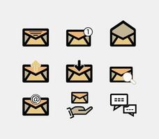 Message icon set, simple flat minimalist incoming new chat box messages app icon for website icons and chatting icon, interface and business. message, mail, chat, inbox, etc pro vector