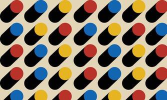 Minimal Bauhaus Abstract Posters Set. Swiss Design composition with geometric shapes. Modern pattern. Optical Illusion Background. vector