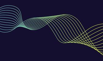 Dark abstract background with glowing wave. Shiny moving lines design element. Modern purple blue gradient flowing wave lines. Futuristic technology concept. illustration vector