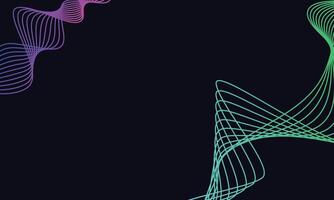 Dark abstract background with glowing wave. Shiny moving lines design element. Modern purple blue gradient flowing wave lines. Futuristic technology concept. illustration vector