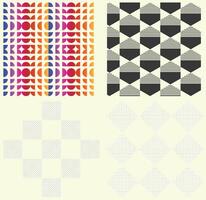 Collection of seamless geometric minimalistic patterns. vector
