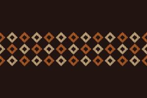 Traditional Ethnic ikat motif fabric pattern geometric style.African Ikat embroidery Ethnic oriental pattern brown background wallpaper. Abstract,,illustration.Texture,frame,decoration. vector