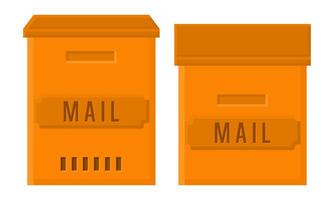 Gold Mailbox Design Communication Tool. Closed Mailbox Illustration. Retro Mailbox Element vector