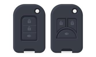 Black Car Key Elements Collection. Car Key Icon Black. Simple Car Key Design. vector