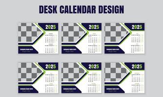 Desk calendar design 2025.Prin-ready editable template design vector