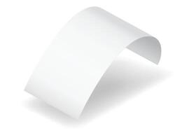 Payment check and receipts with shadow. Curved financial paper, purchase invoice. Buying, bill or calculate pay. Receipt the seller forms vector