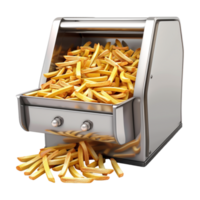 Fries Making Machine and Fries in It on Transparent Background png