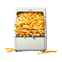 Fries Making Machine and Fries in It on Transparent Background png