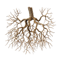 Tree with Roots on Transparent Background png