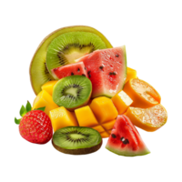 Mix Fruits Sliced on Transparent Background png