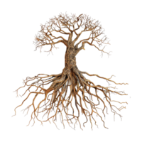 Tree with Roots on Transparent Background png