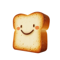 Smiling Slice of Bread with Face and Cheerful Expression AI-Generative png