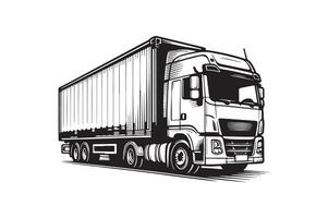 A silhouette of a lorry. vector