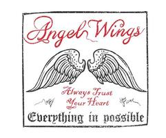 Everything is possible. Falling in love. Heart with eagle wing artwork for apparel, stickers, posters, background and others. vector